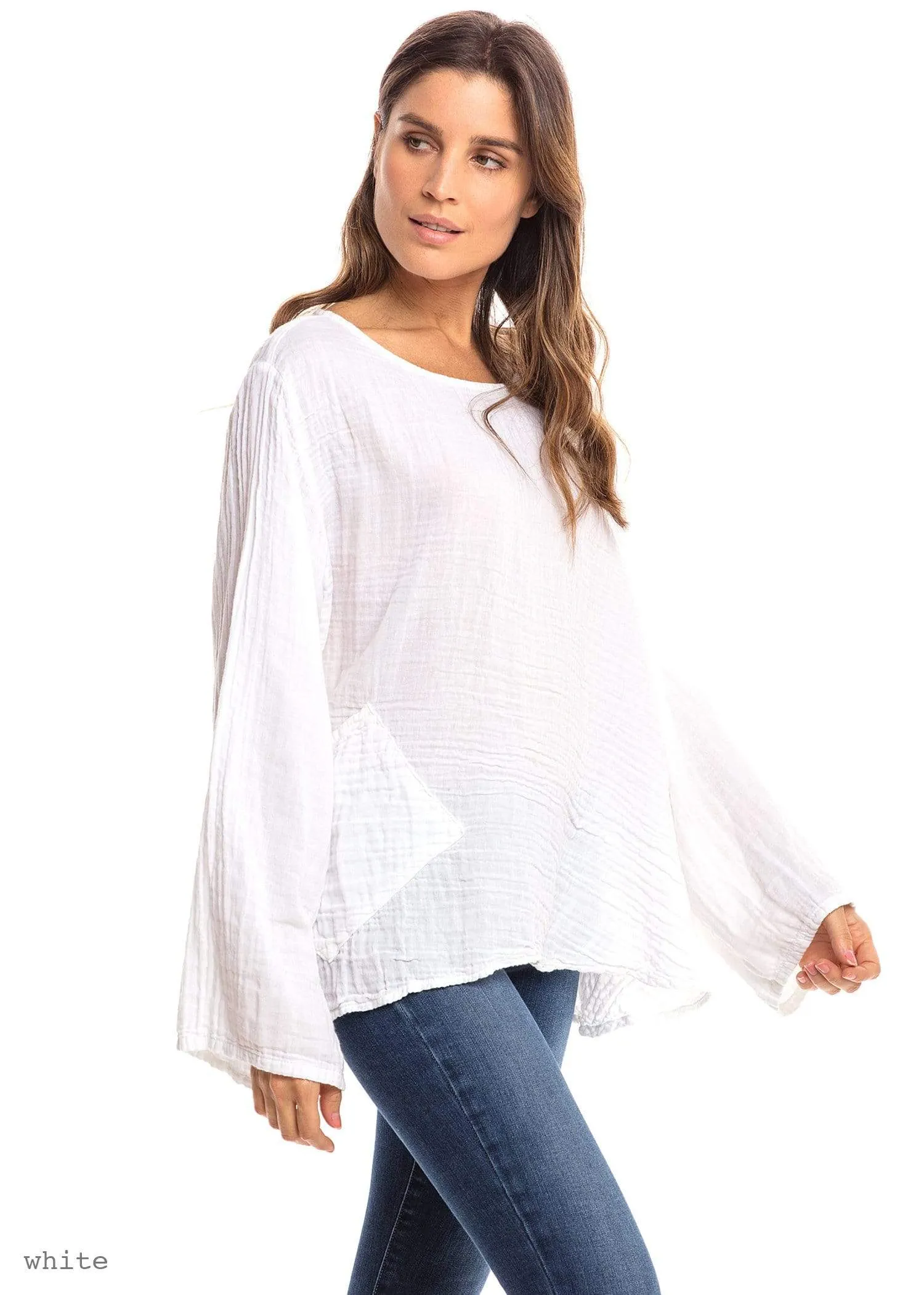 Thai Cotton Long Sleeve Boxy Top