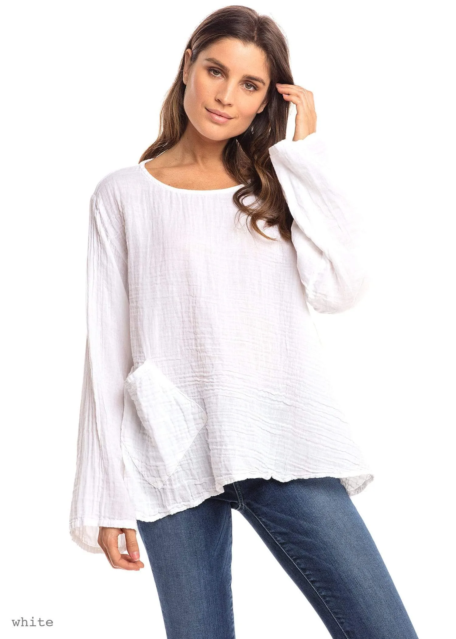 Thai Cotton Long Sleeve Boxy Top