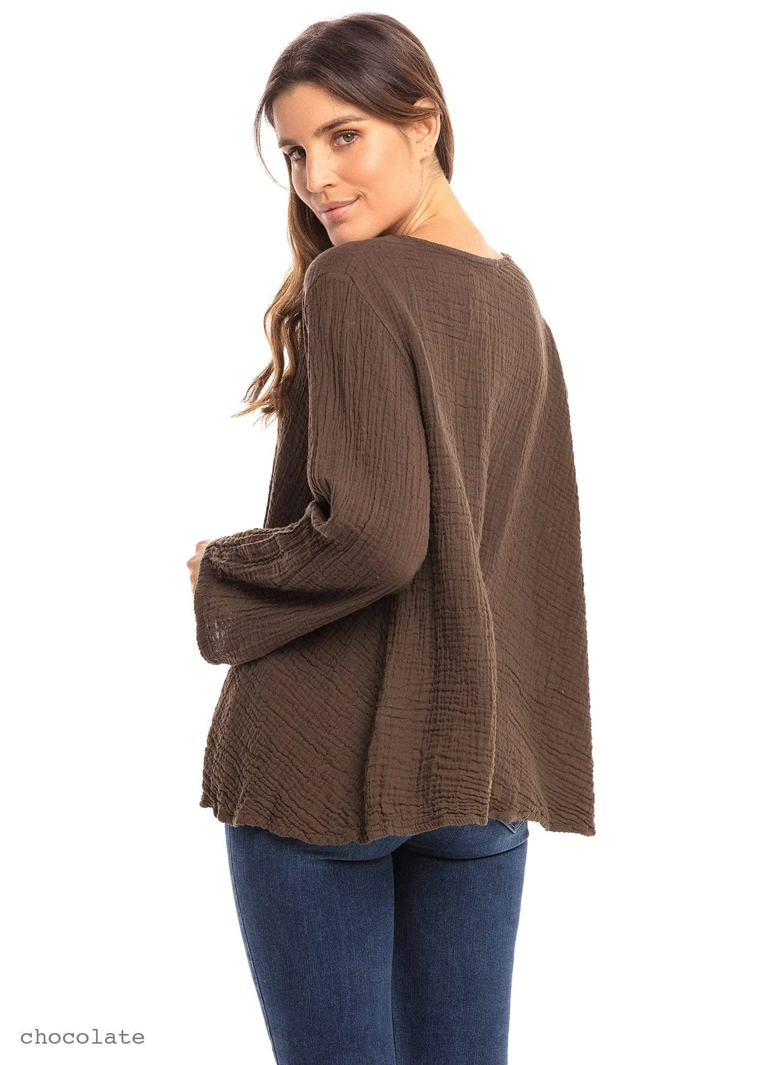 Thai Cotton Long Sleeve Boxy Top