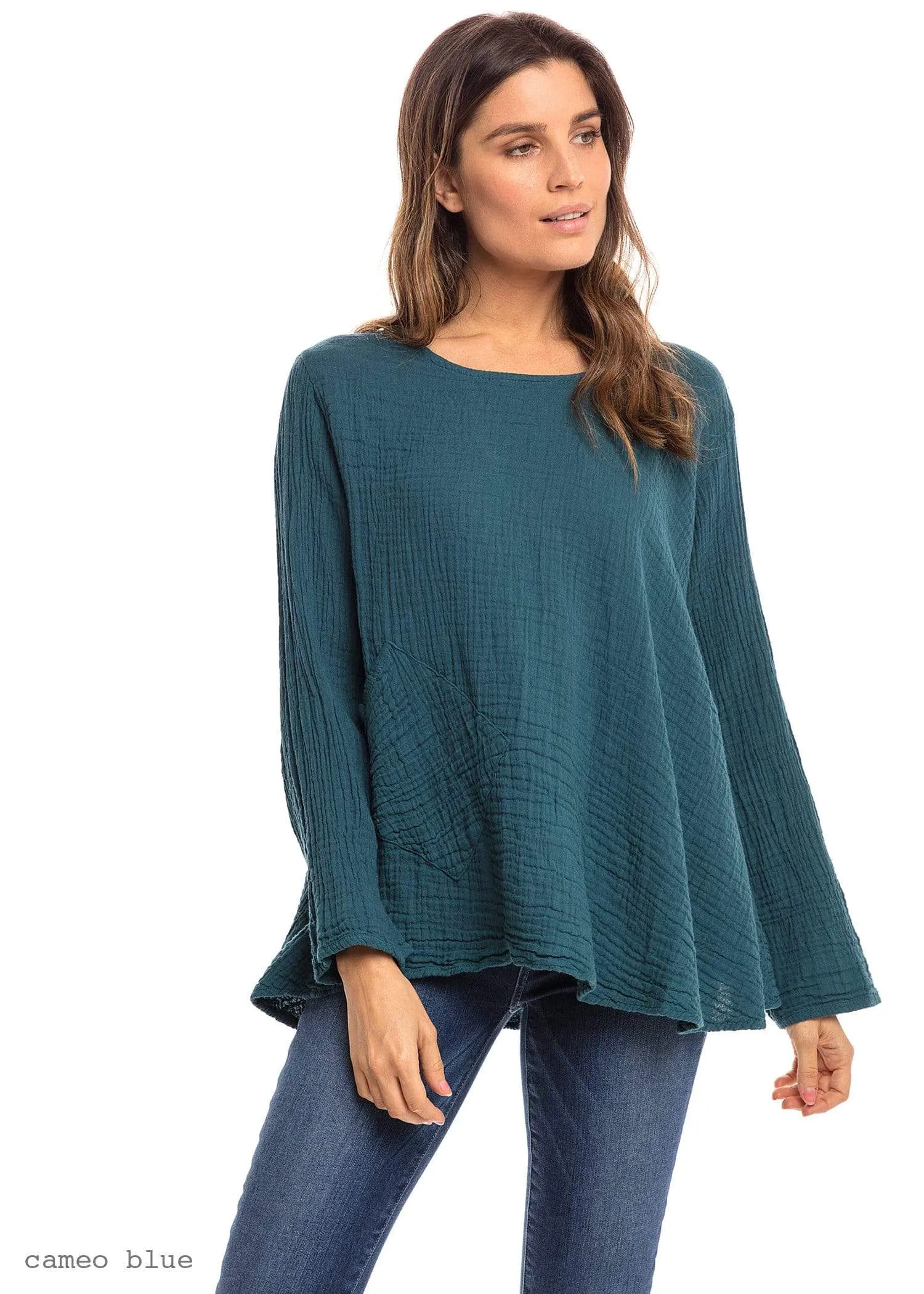 Thai Cotton Long Sleeve Boxy Top