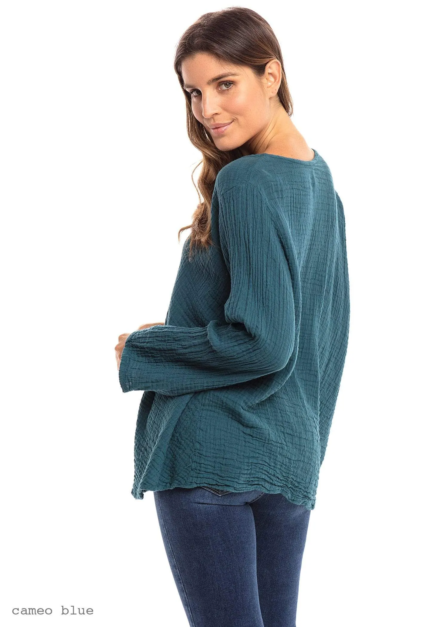 Thai Cotton Long Sleeve Boxy Top