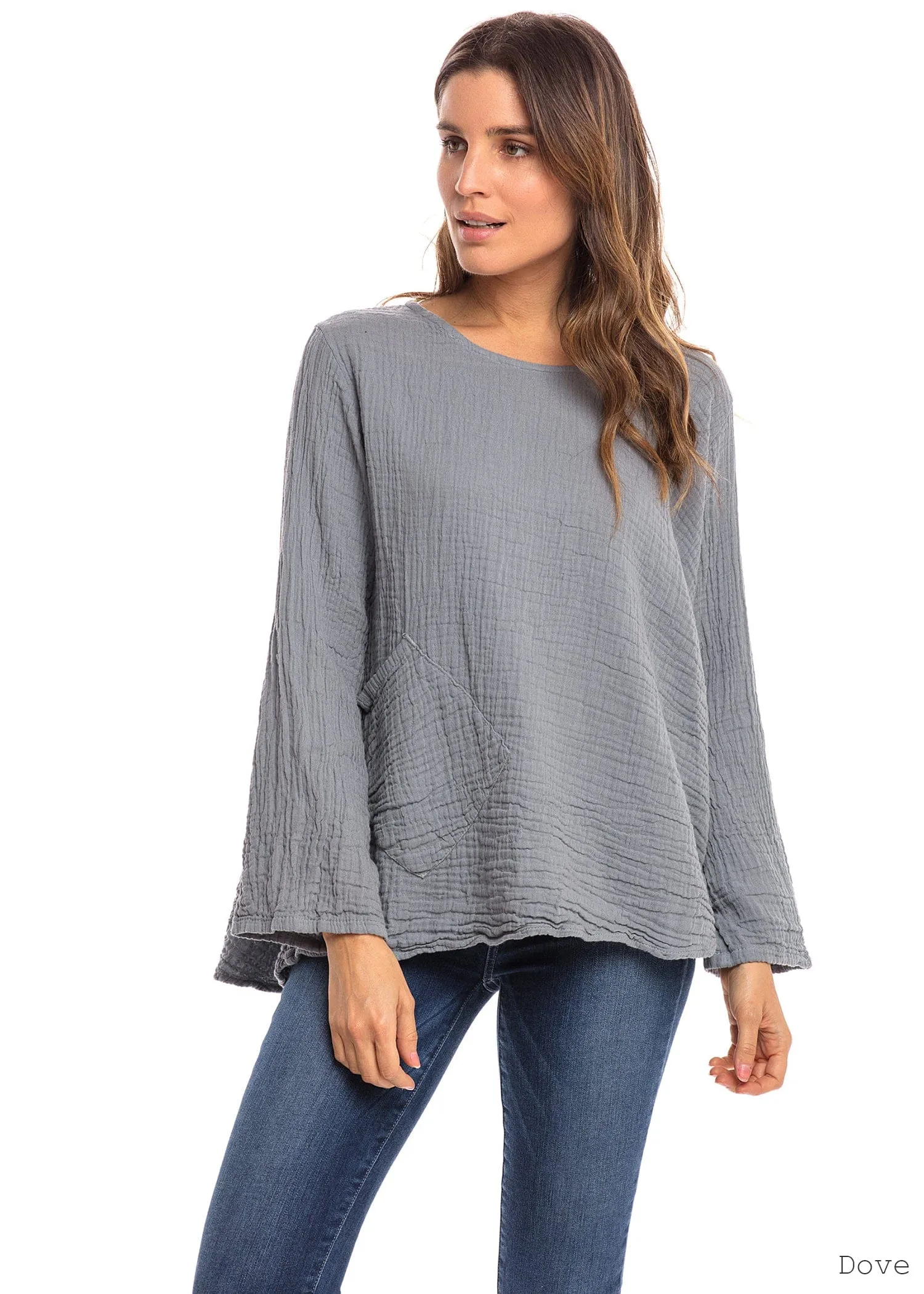 Thai Cotton Long Sleeve Boxy Top