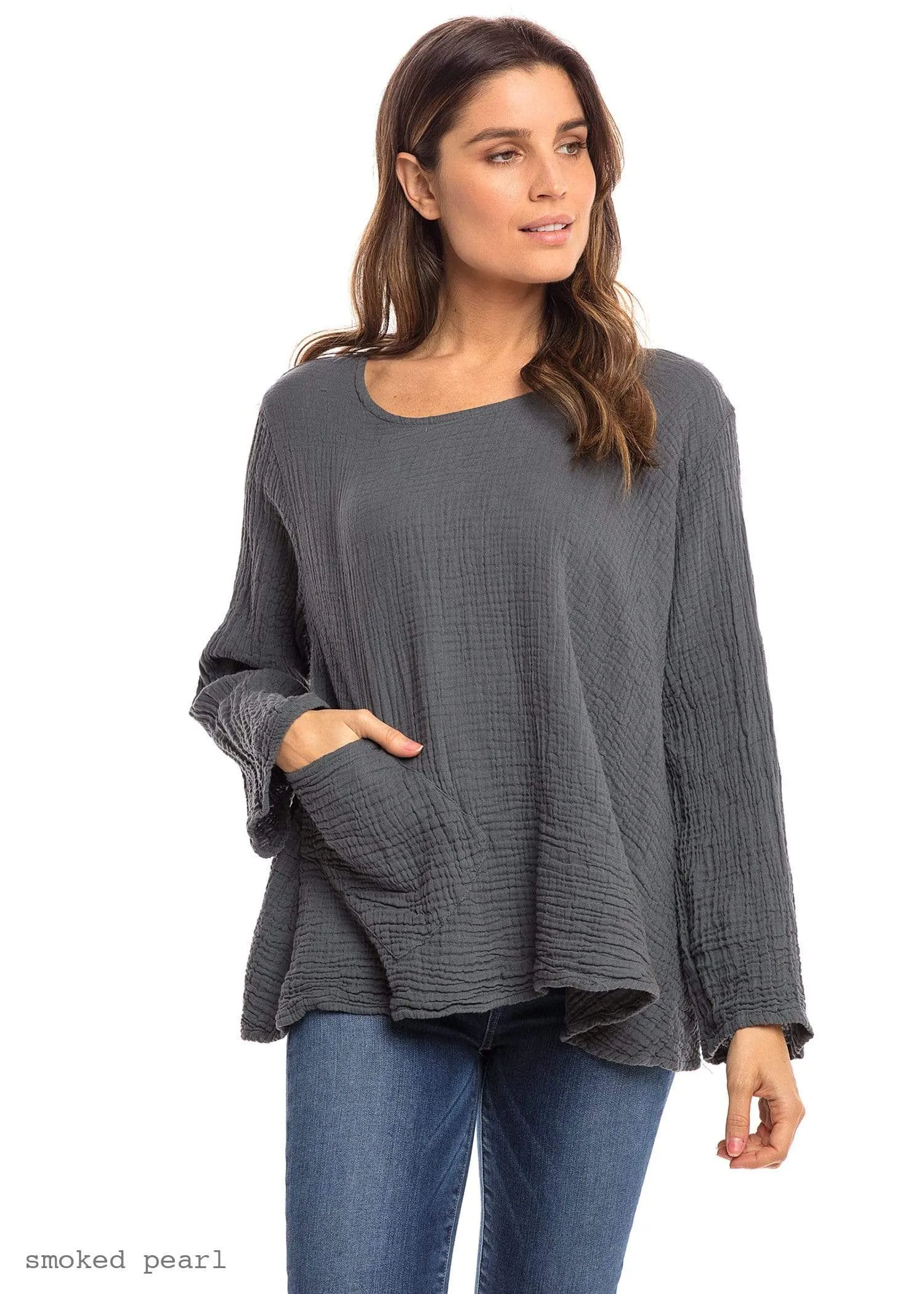 Thai Cotton Long Sleeve Boxy Top