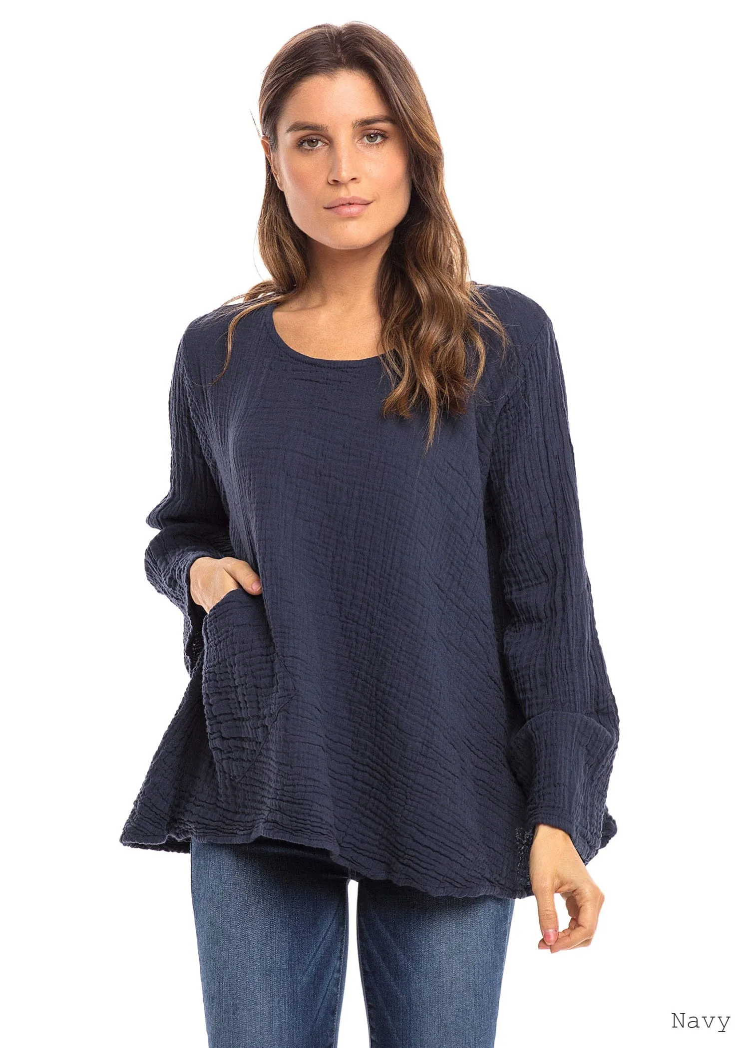 Thai Cotton Long Sleeve Boxy Top