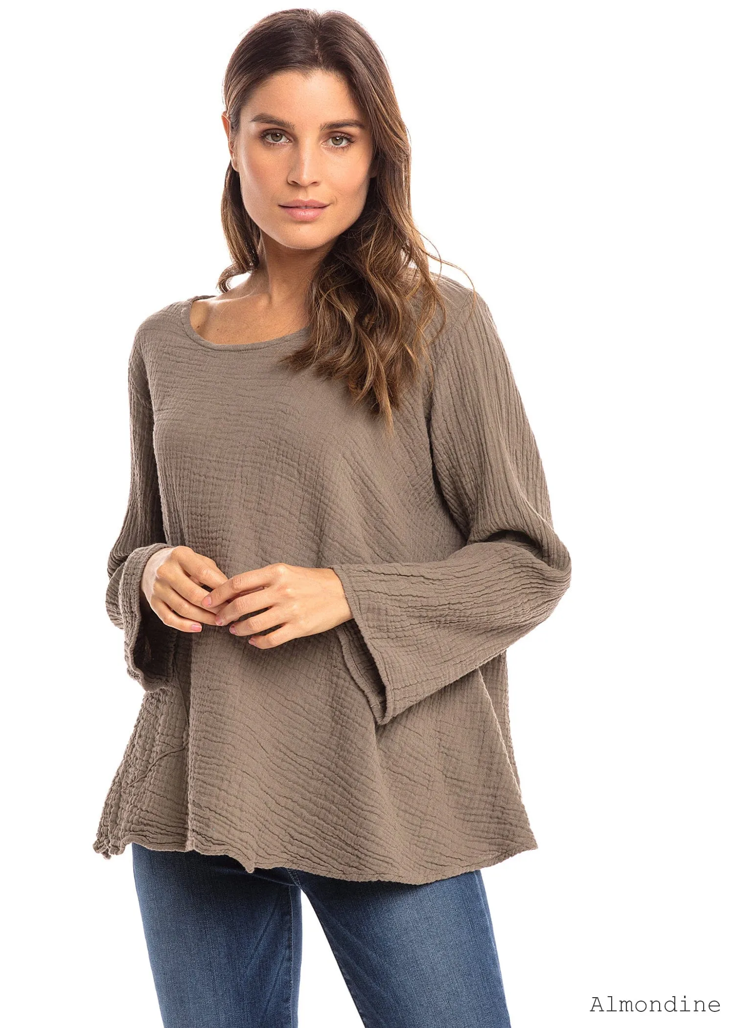 Thai Cotton Long Sleeve Boxy Top