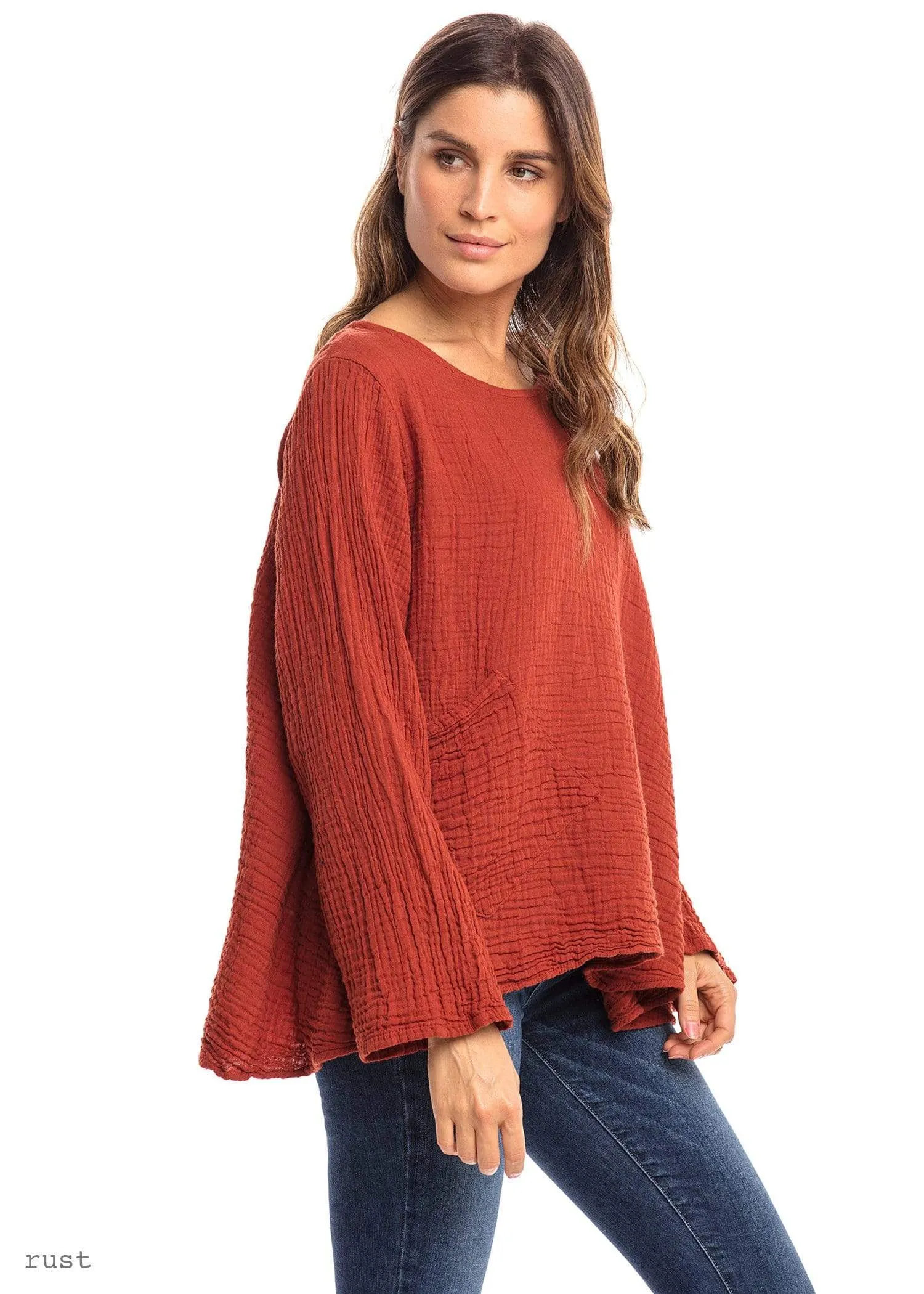 Thai Cotton Long Sleeve Boxy Top
