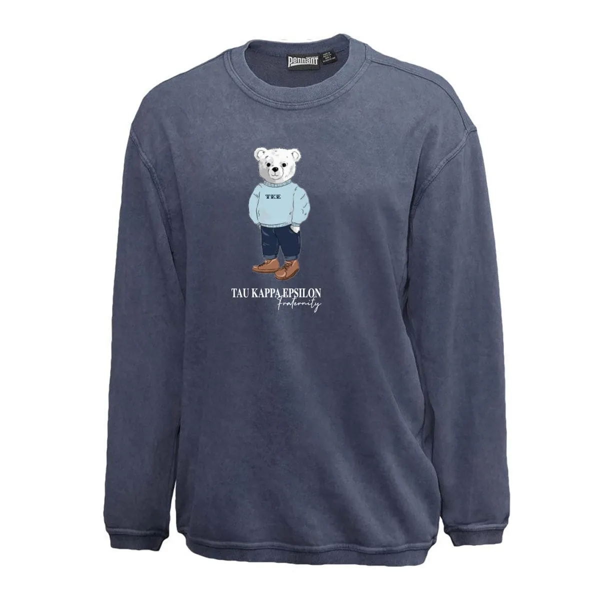 TKE Navy Sandwash Bear Crewneck