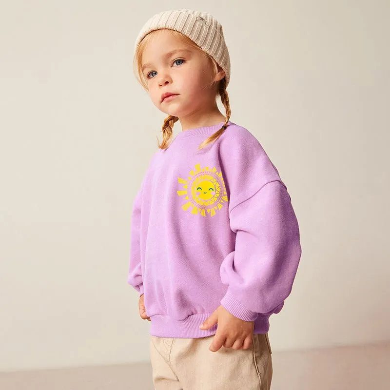 Toddler/Kid Girl's Cartoon Solar Print Design Sweatshirt