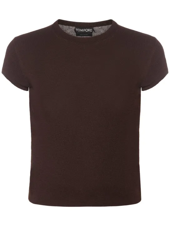 Tom Ford   Cashmere &amp; silk knit short sleeve top 