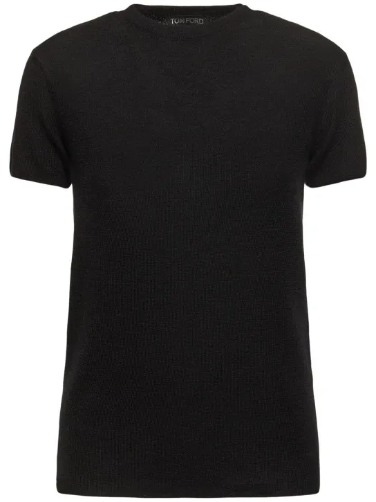 Tom Ford   Cashmere &amp; silk knit short sleeve top 