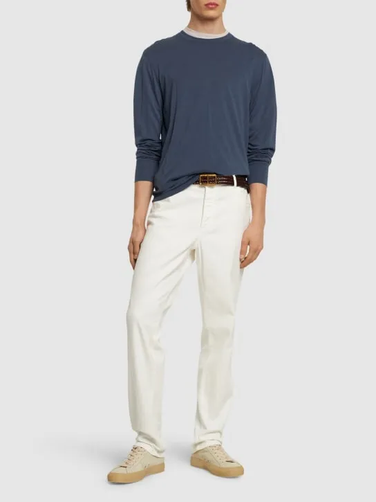 Tom Ford   Lyocell &amp; cotton l/s crewneck t-shirt 