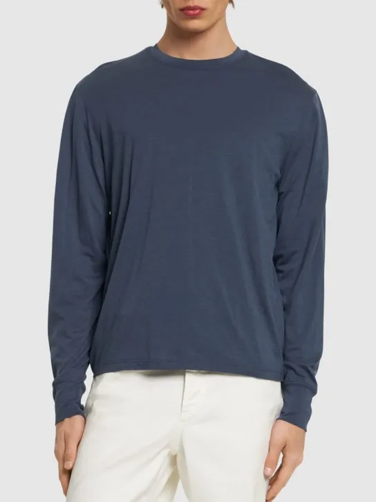 Tom Ford   Lyocell &amp; cotton l/s crewneck t-shirt 