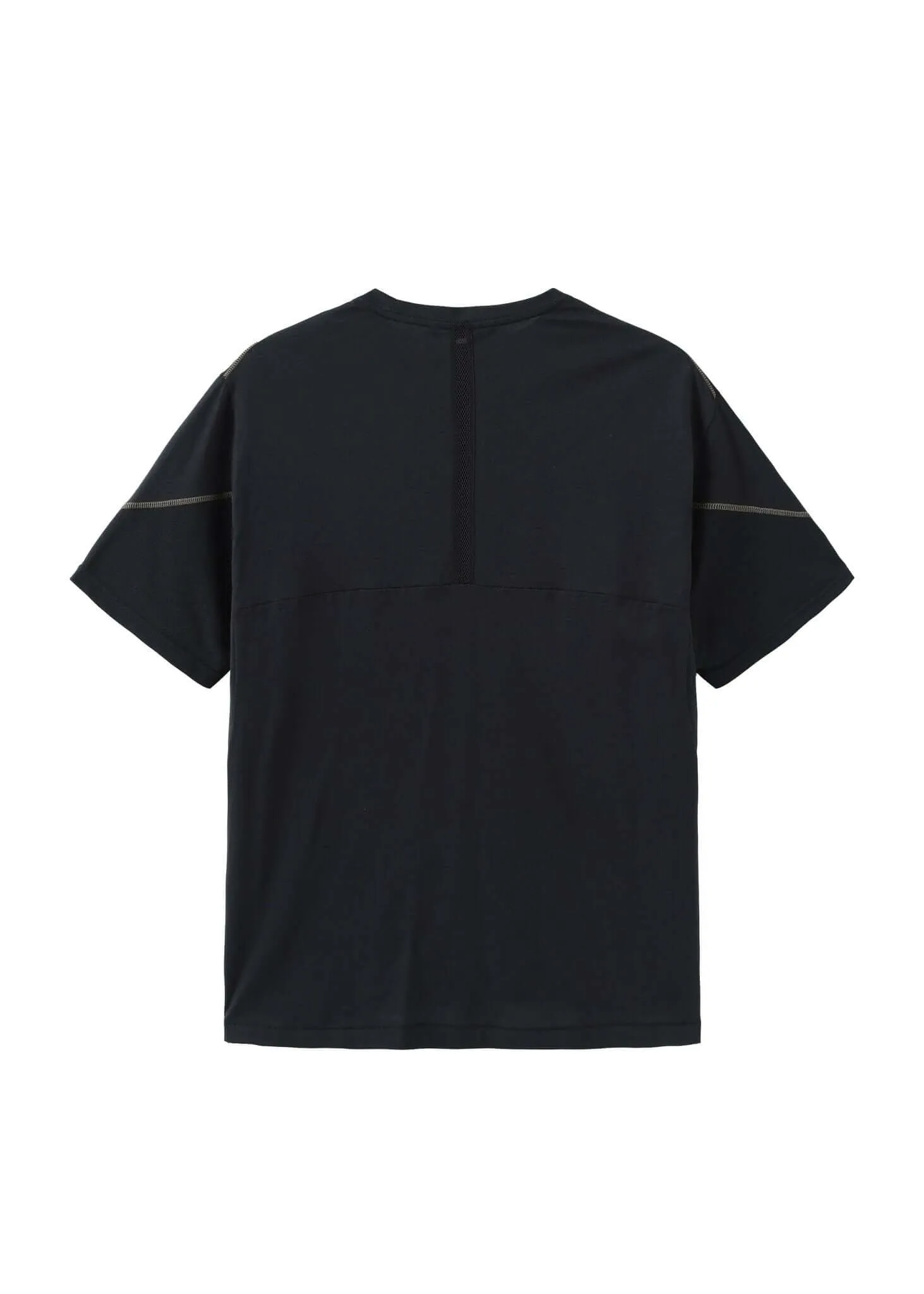 Top Stitched Panel T-Shirt With Zip Pockets