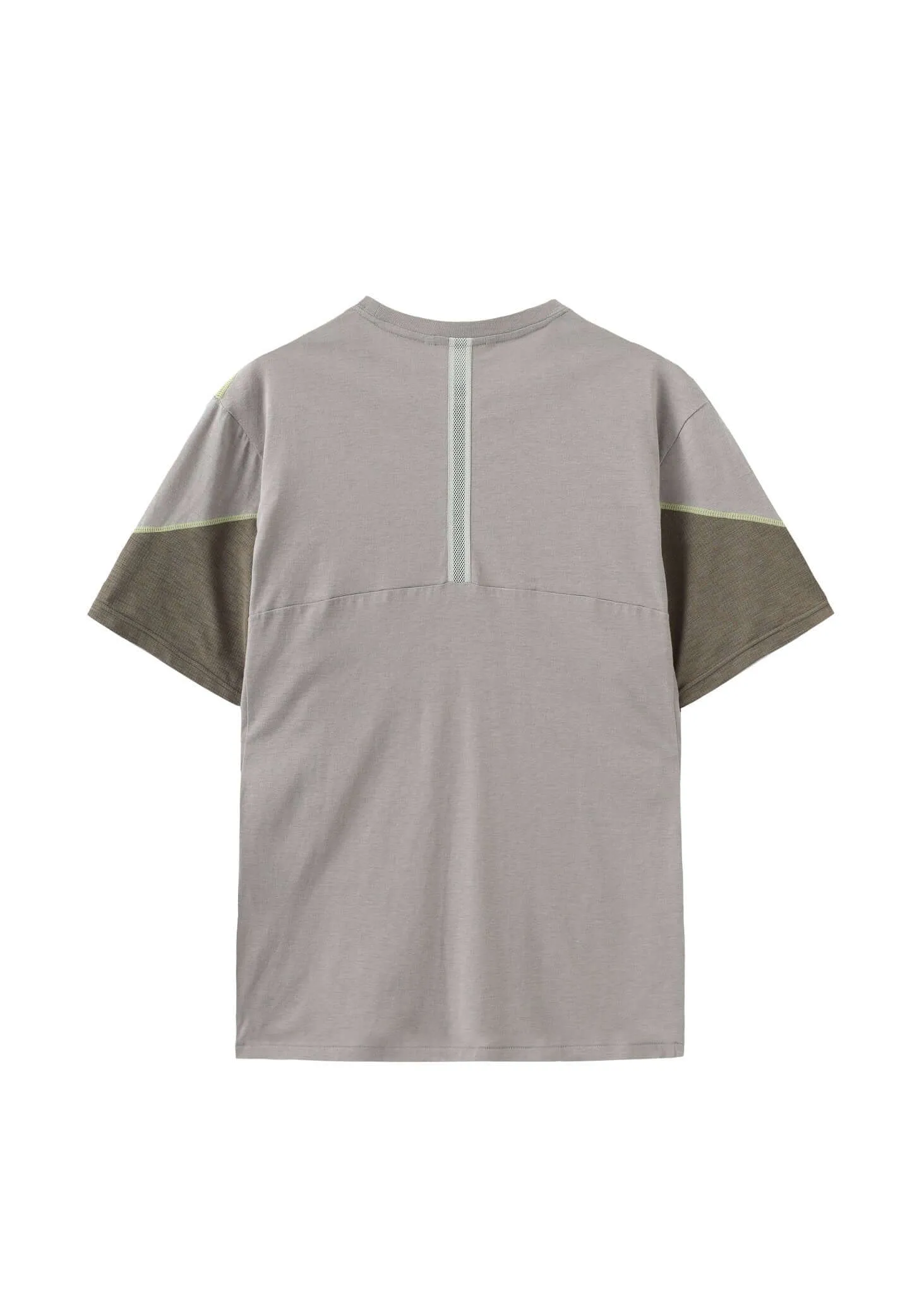 Top Stitched Panel T-Shirt With Zip Pockets