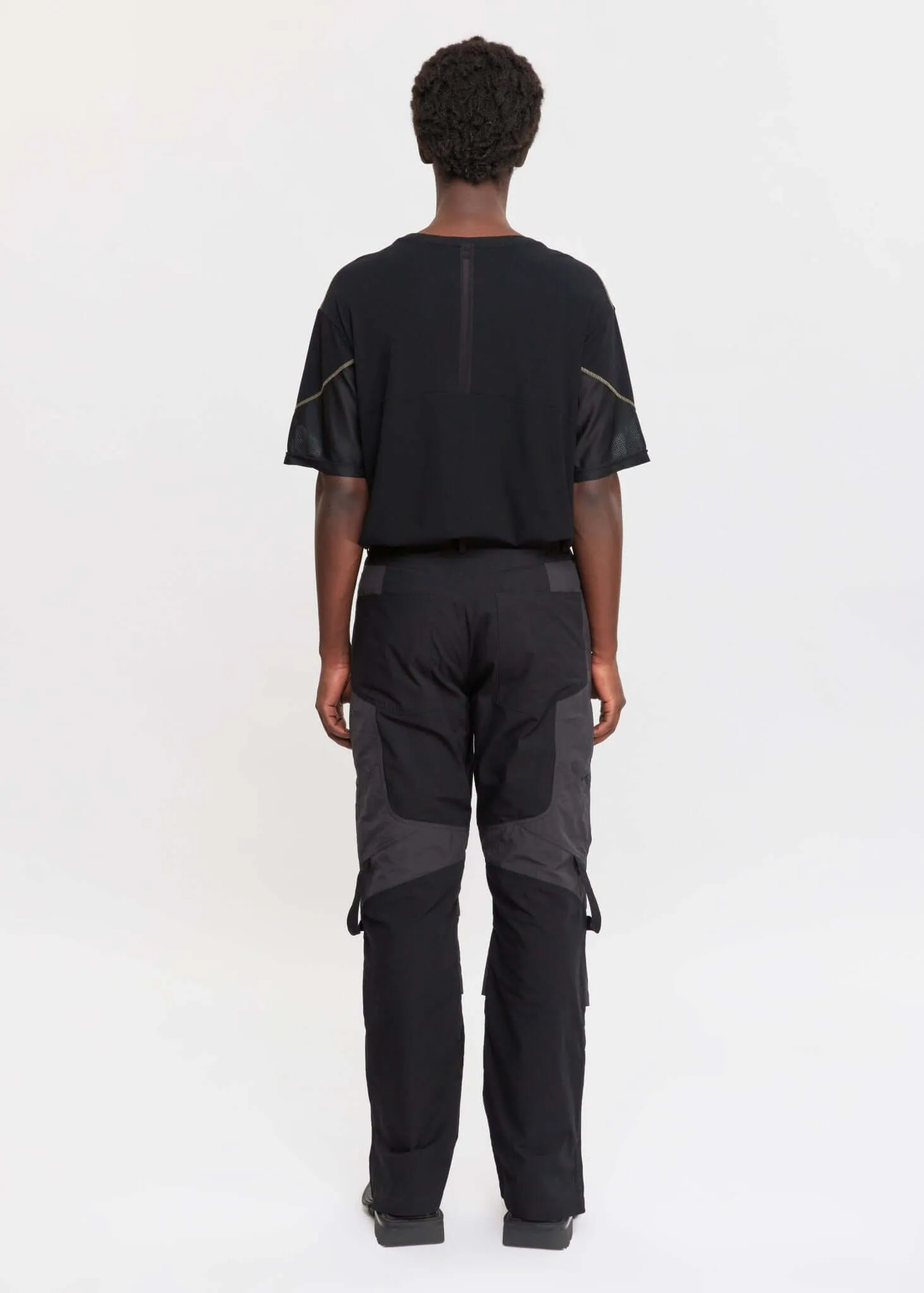 Top Stitched Panel T-Shirt With Zip Pockets