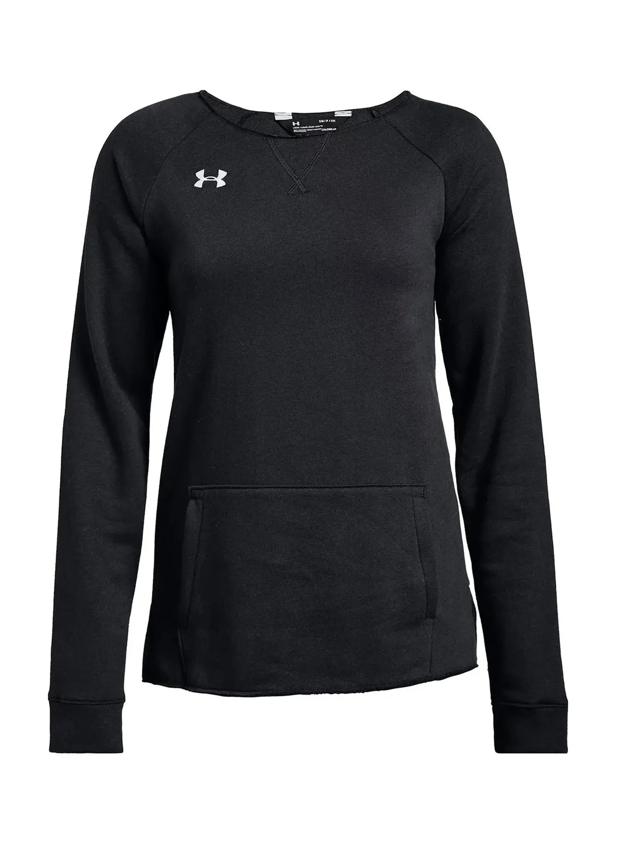 Under Armour Black / White Women&#x27;s Hustle Fleece Crewneck  Sweatshirt 1305784
