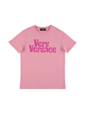 Versace   Logo print cotton jersey t-shirt 
