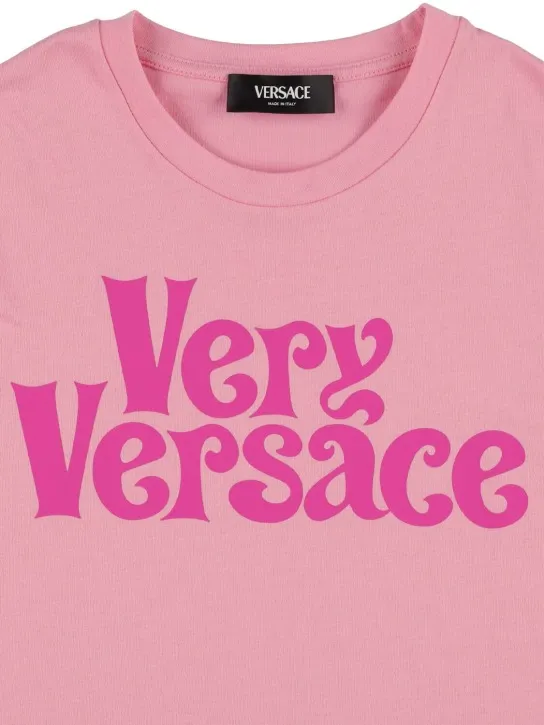 Versace   Logo print cotton jersey t-shirt 