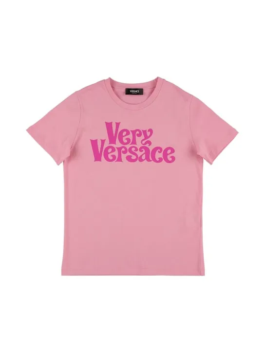 Versace   Logo print cotton jersey t-shirt 
