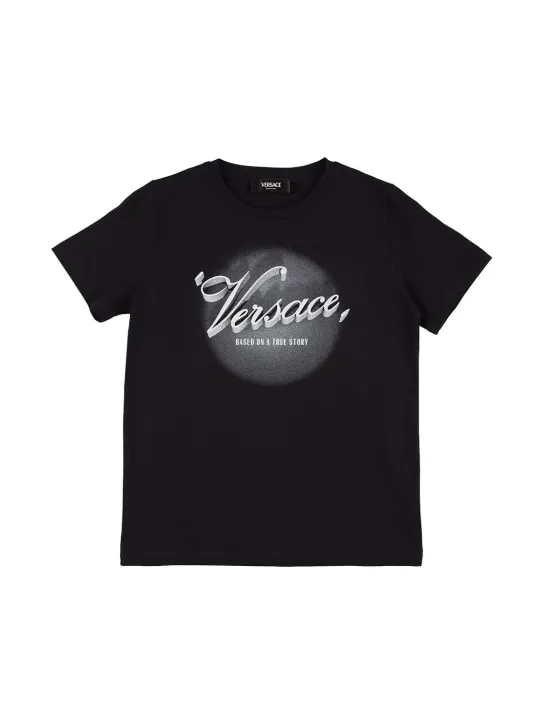 Versace   Printed logo cotton jersey t-shirt 