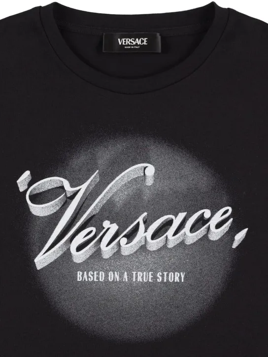 Versace   Printed logo cotton jersey t-shirt 