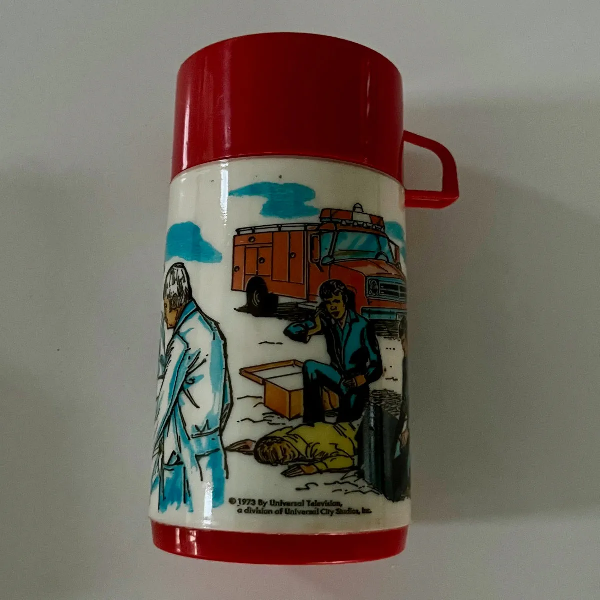 vintage 1973 Emergency Lunch Box with Thermos
