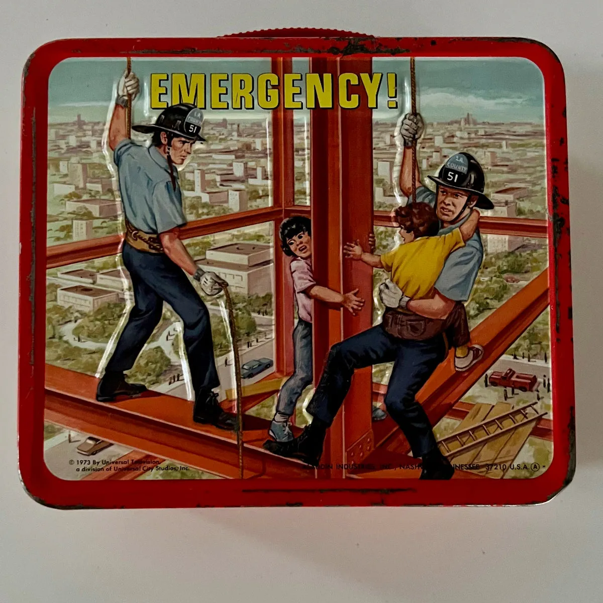 vintage 1973 Emergency Lunch Box with Thermos