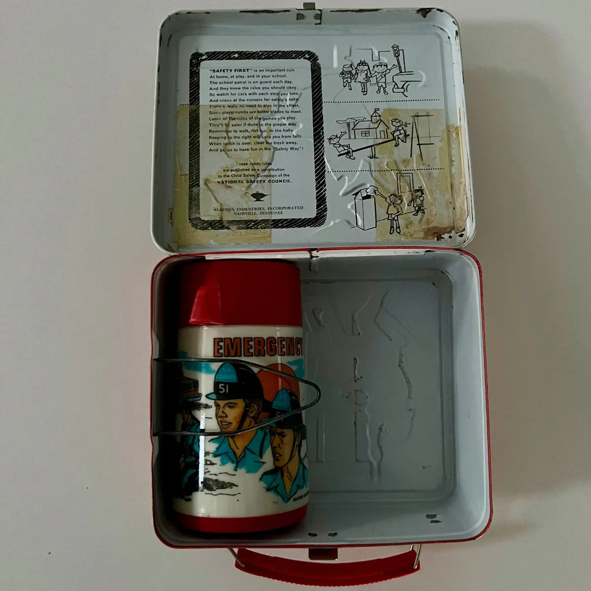 vintage 1973 Emergency Lunch Box with Thermos