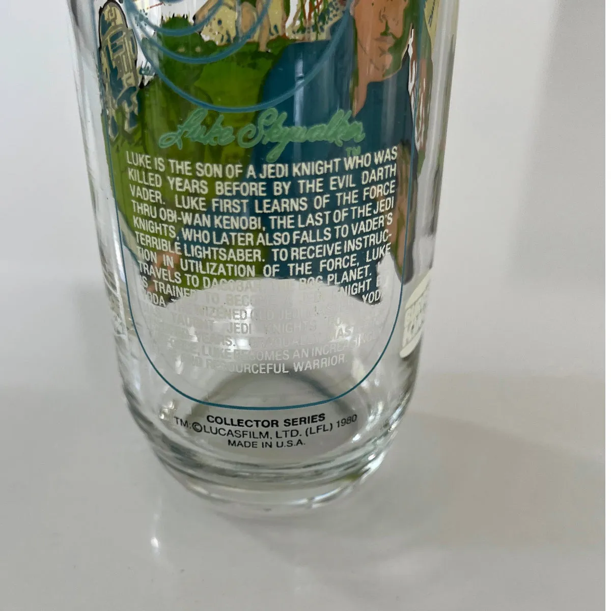Vintage 1980 Burger King Empire Strikes Back Luke Skywalker Collectible Drinking Glass