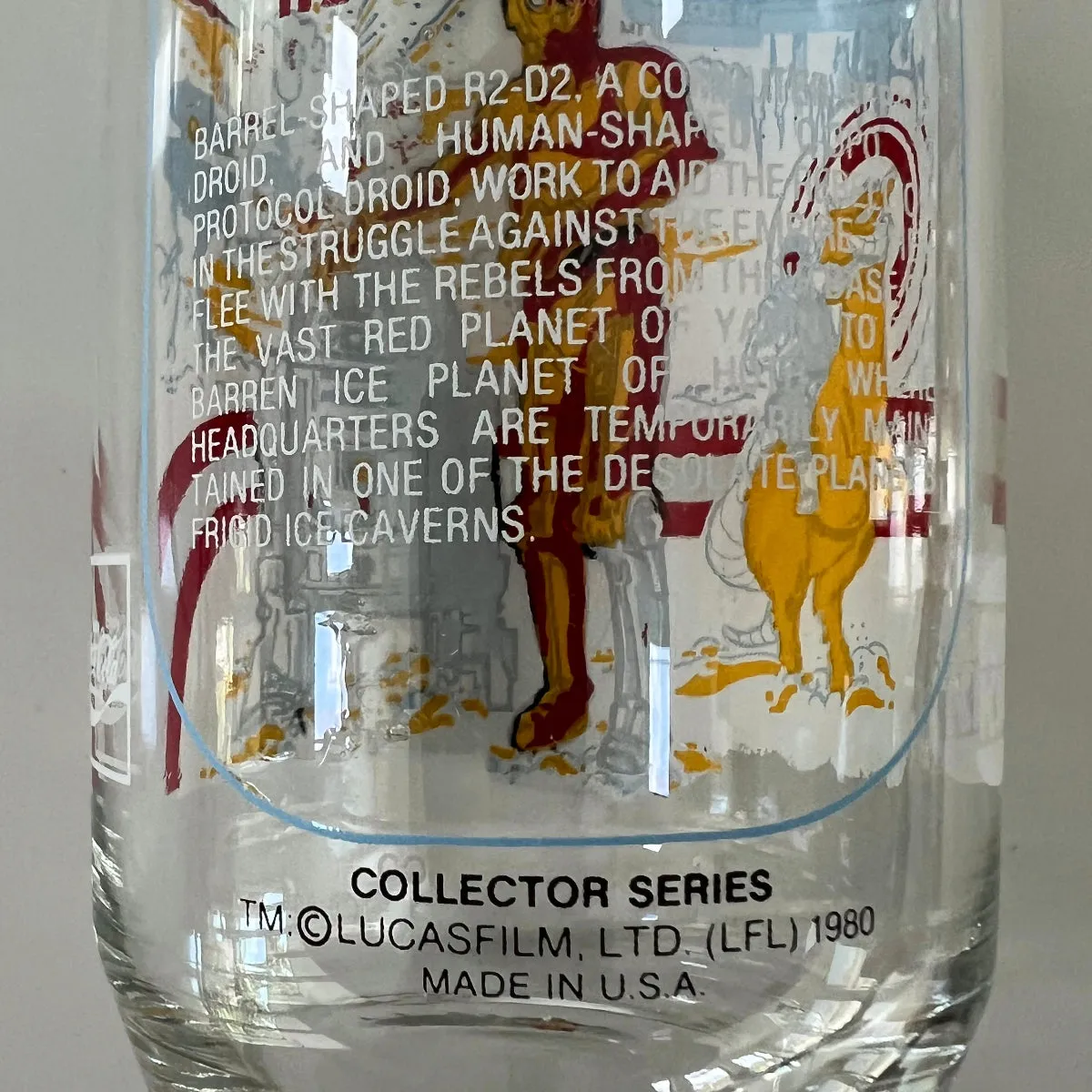 Vintage 1980 Burger King Empire Strikes Back R2-D2 C-3P0 Collectible Drinking Glass
