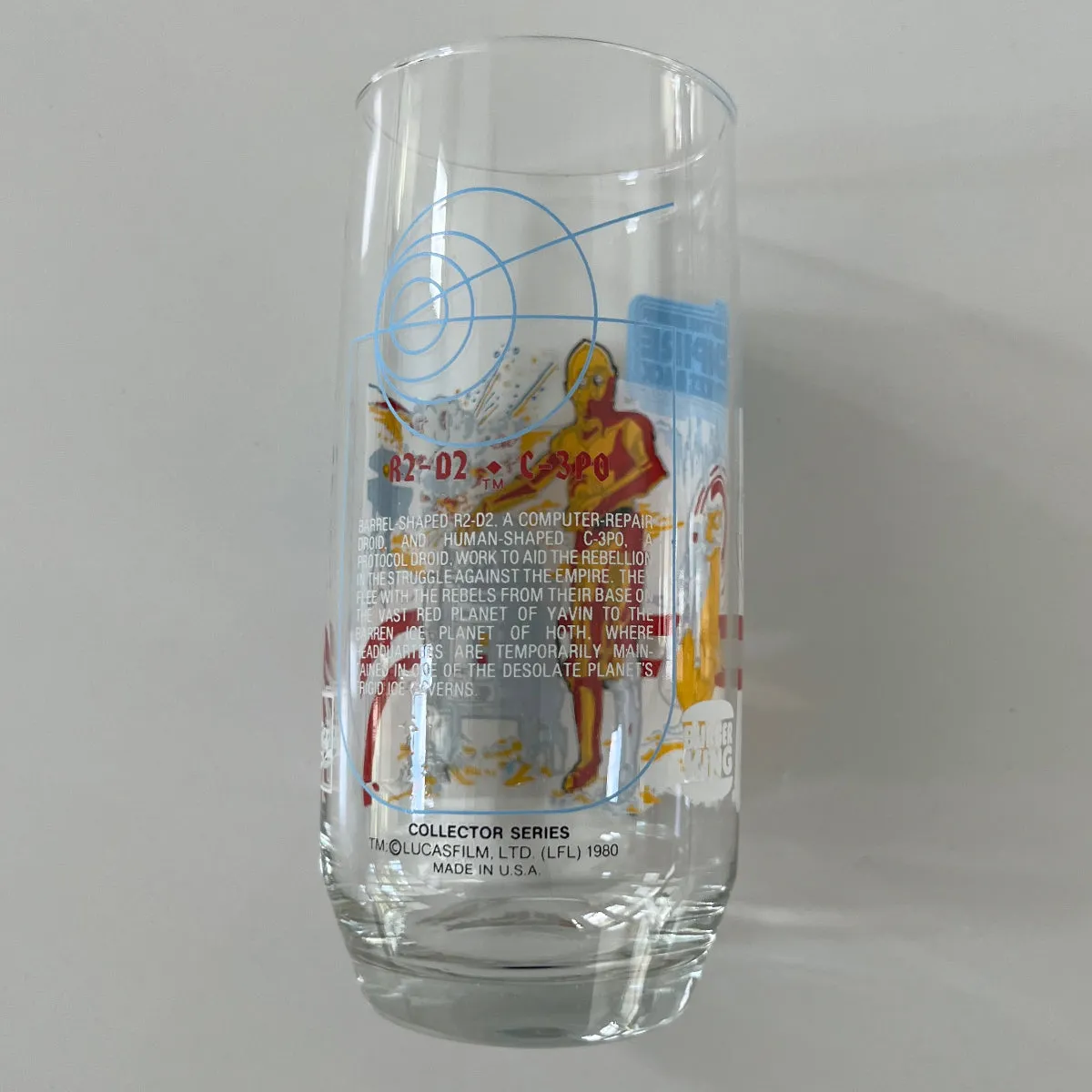 Vintage 1980 Burger King Empire Strikes Back R2-D2 C-3P0 Collectible Drinking Glass