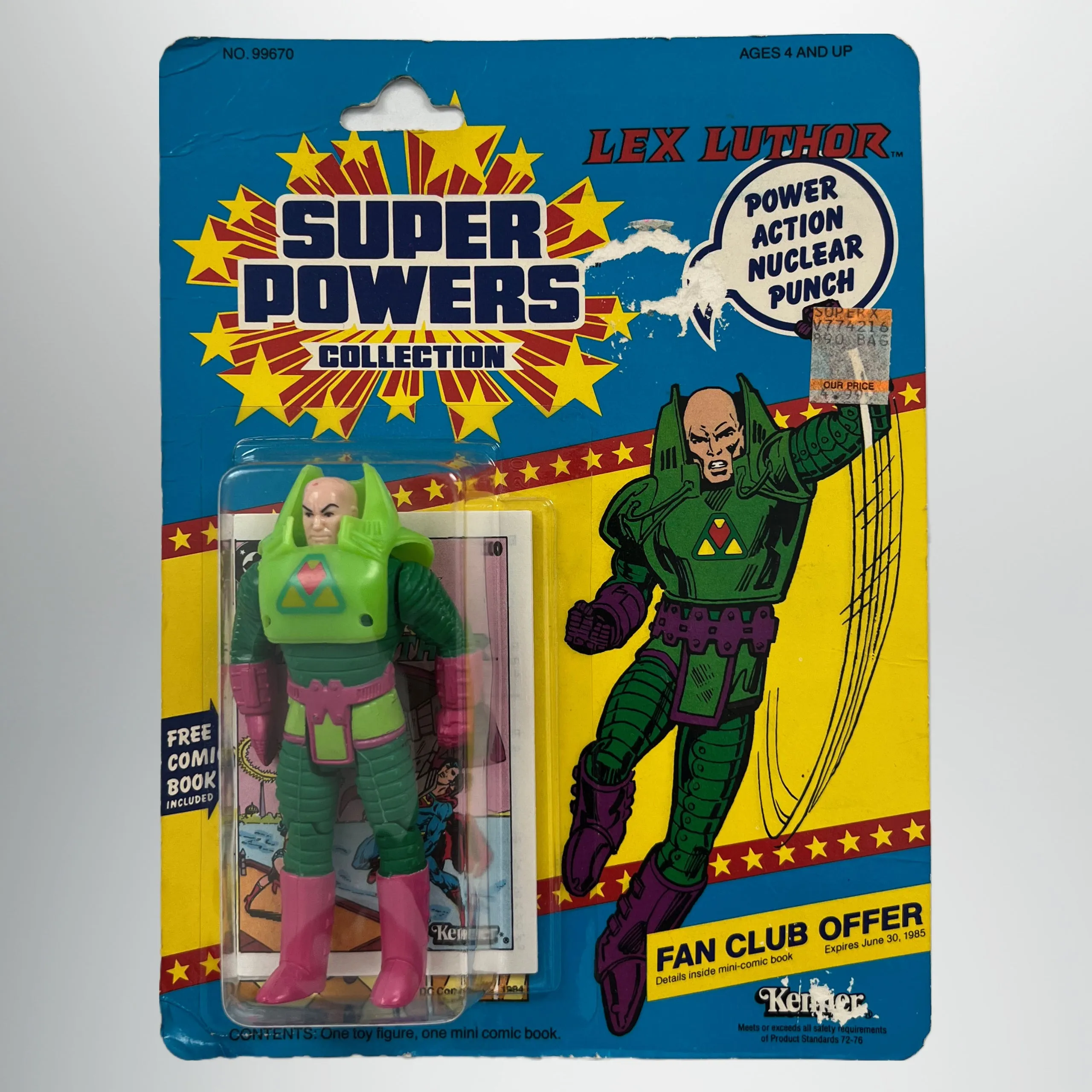 Vintage 1984 Kenner Lex Luthor Action Figure New In Box