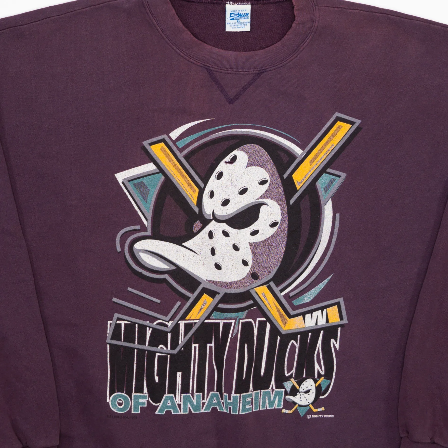 Vintage '93 Purple Mighty Ducks Crewneck