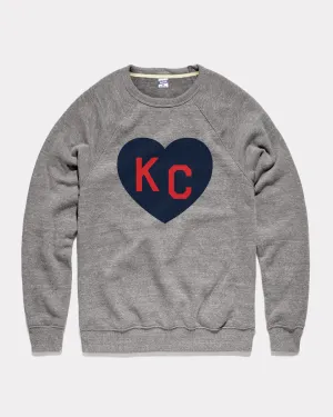 Vintage Grey KC Heart Crewneck