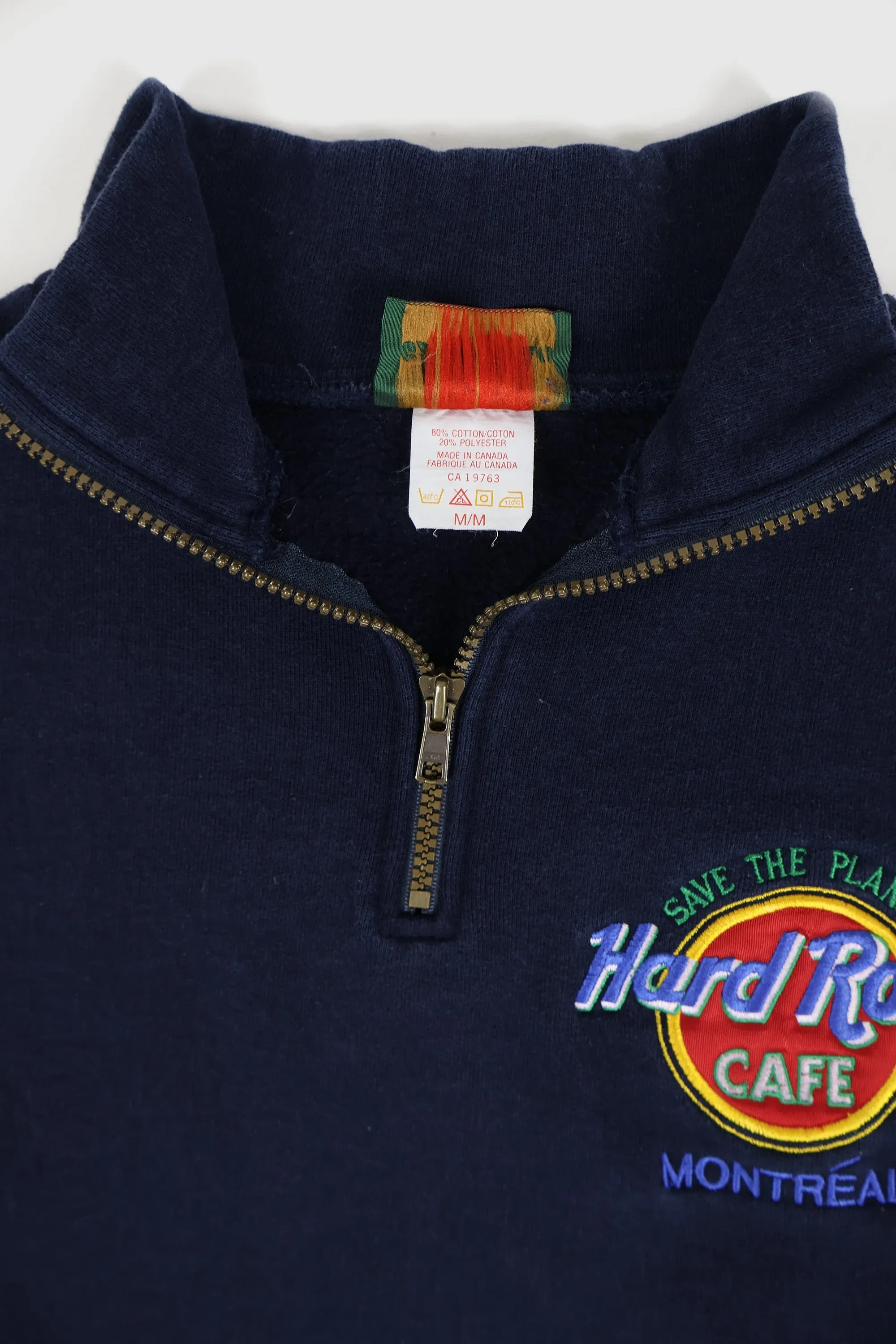 Vintage Hard Rock Café Montreal Quarter Zip Crewneck