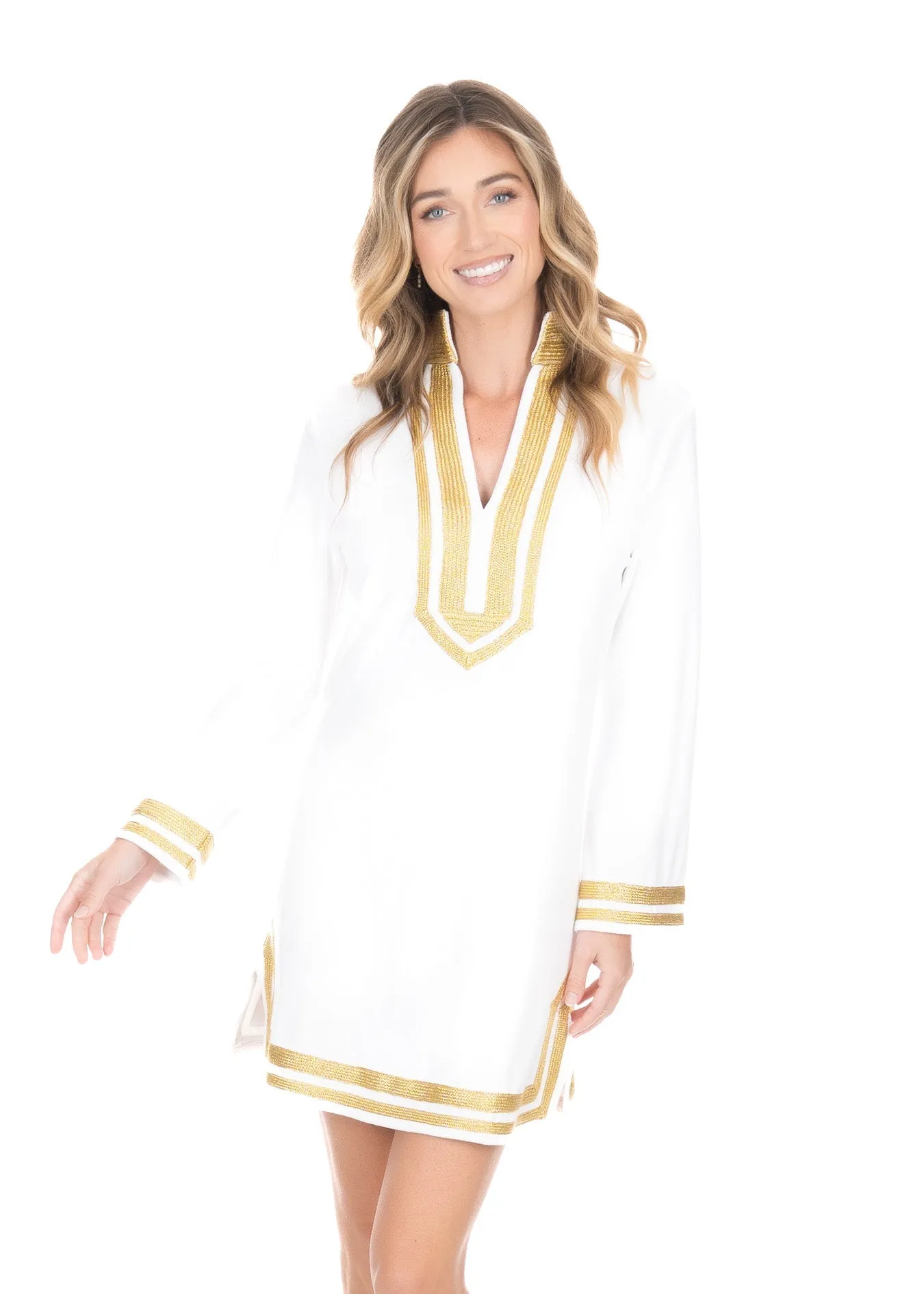 White/Gold Terry Tunic