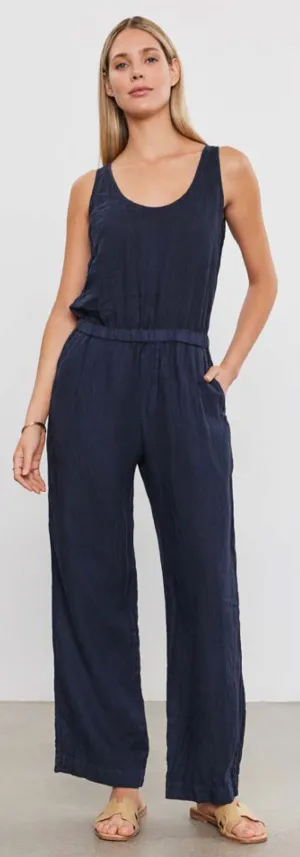 WINNIE Linen Tank Jumpsuit in Shadow