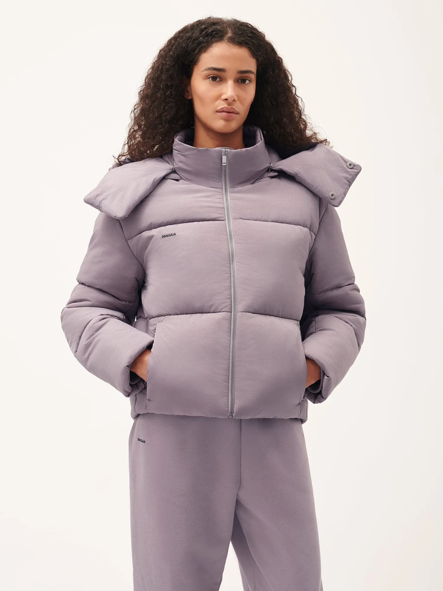 Women's DNA Flower-Warmth Cropped Puffer—raisin purple