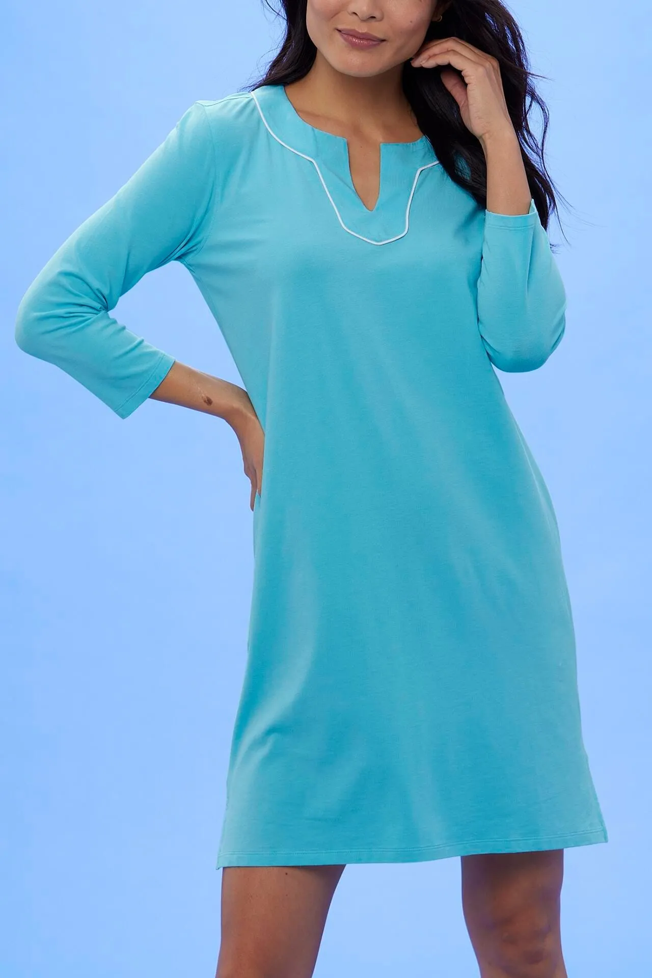 Women's Oceanview Tunic Dress  |  Aruba Blue