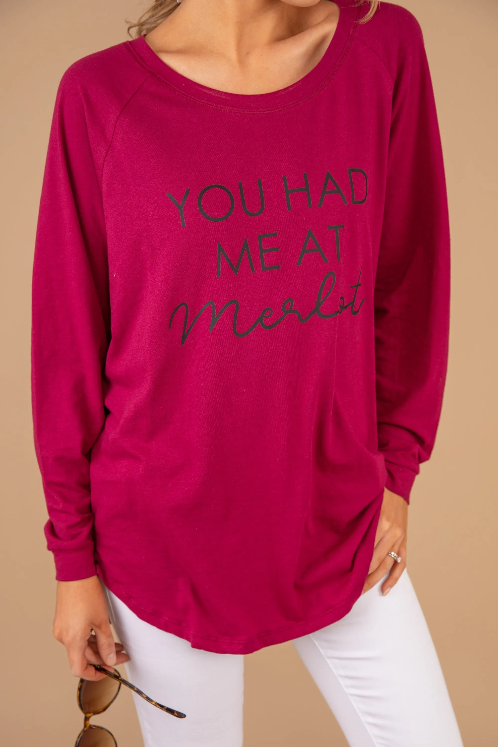 You Had Me At Merlot Wine Red Graphic Tunic