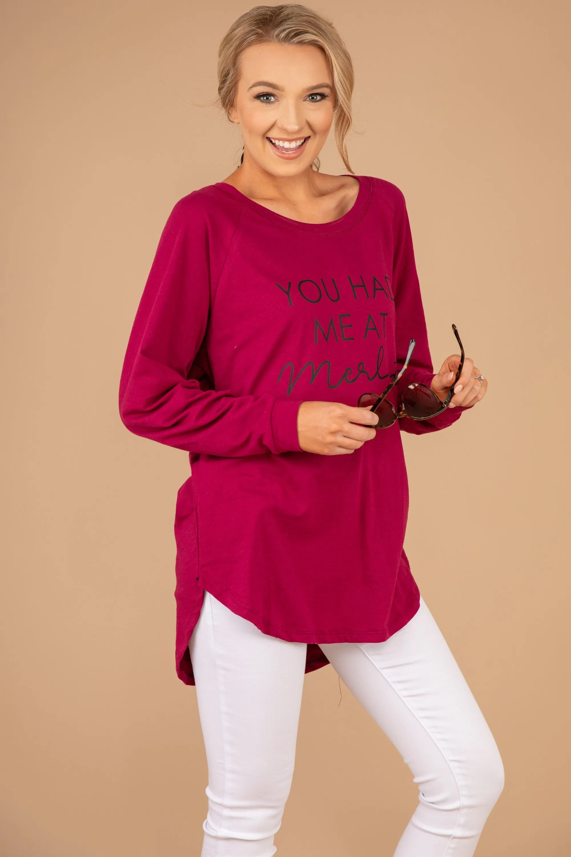 You Had Me At Merlot Wine Red Graphic Tunic