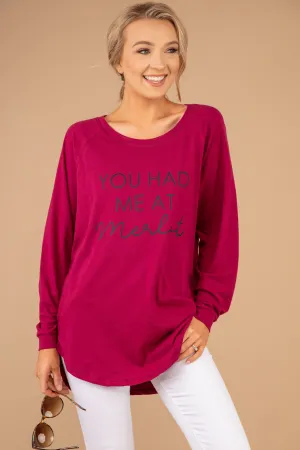 You Had Me At Merlot Wine Red Graphic Tunic